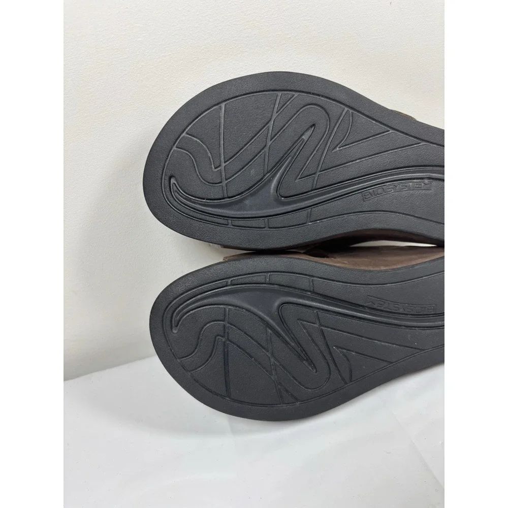 Abeo Sandals Mens N 8 Double Strap Brown Leather Comfort Slide‎ Arch Support